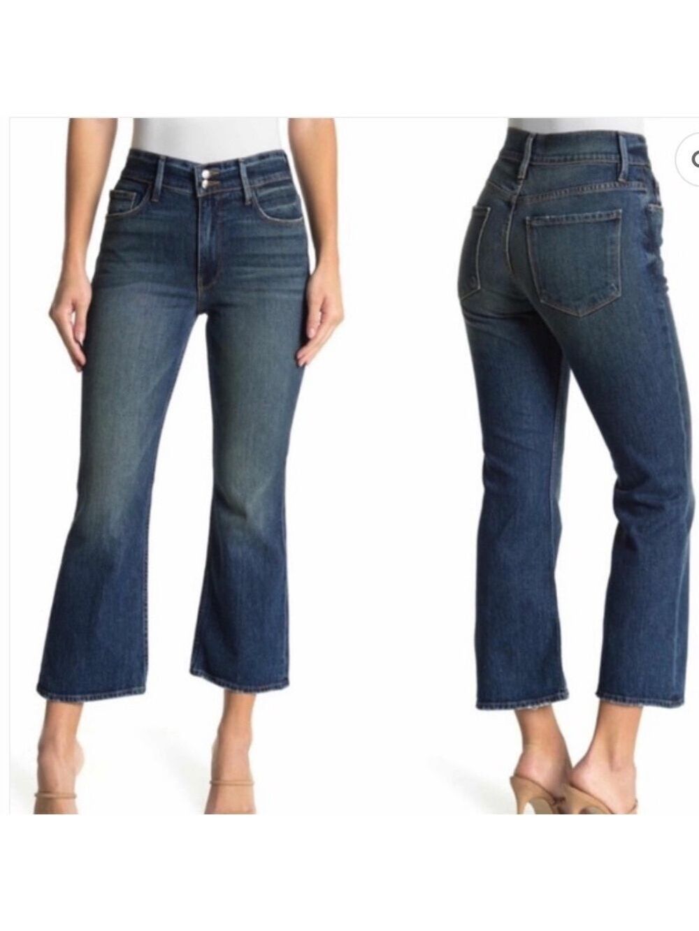 NWT Frame Heritage Le Sylvie Kick Boot cropped flare jeans in Jobb 27